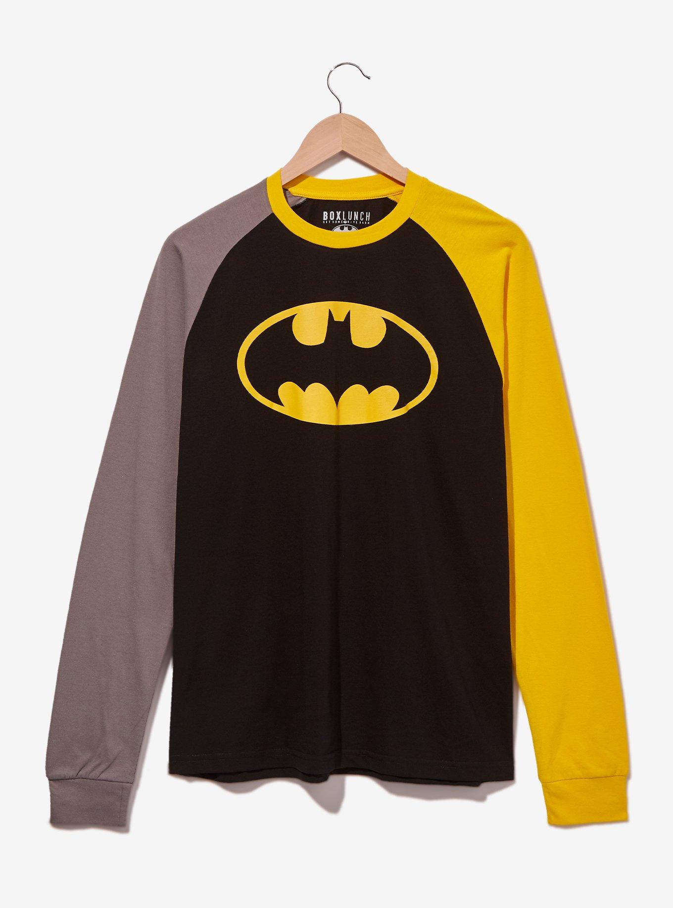 DC Comics Batman Logo Contrast Long Sleeve - BoxLunch Exclusive, BLACK, hi-res