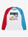 Sonic the Hedgehog Tails & Sonic Contrast Sleeve Raglan T-Shirt - BoxLunch Exclusive, WHITE, hi-res