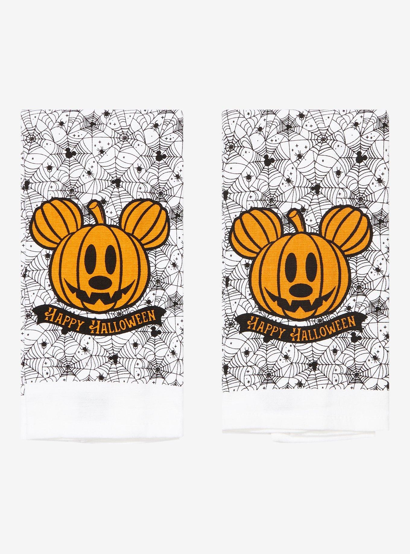 Kitchen Dish Drying Mat(16x18) DISNEY,HALLOWEEN MICKEY MOUSE ON YELLOW &  WHITE