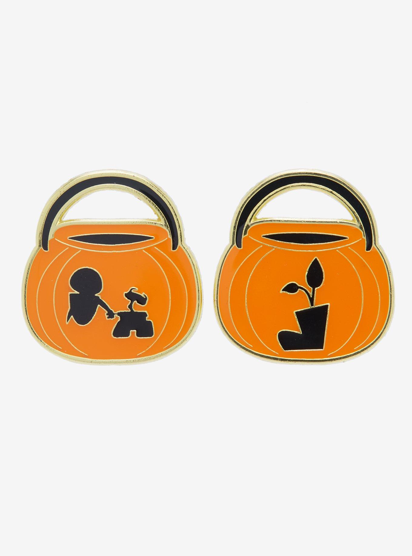 Loungefly Disney Pixar WALL-E Jack-o-Lantern Buckets EVE & WALL-E Enamel Pin Set - BoxLunch Exclusive, , hi-res