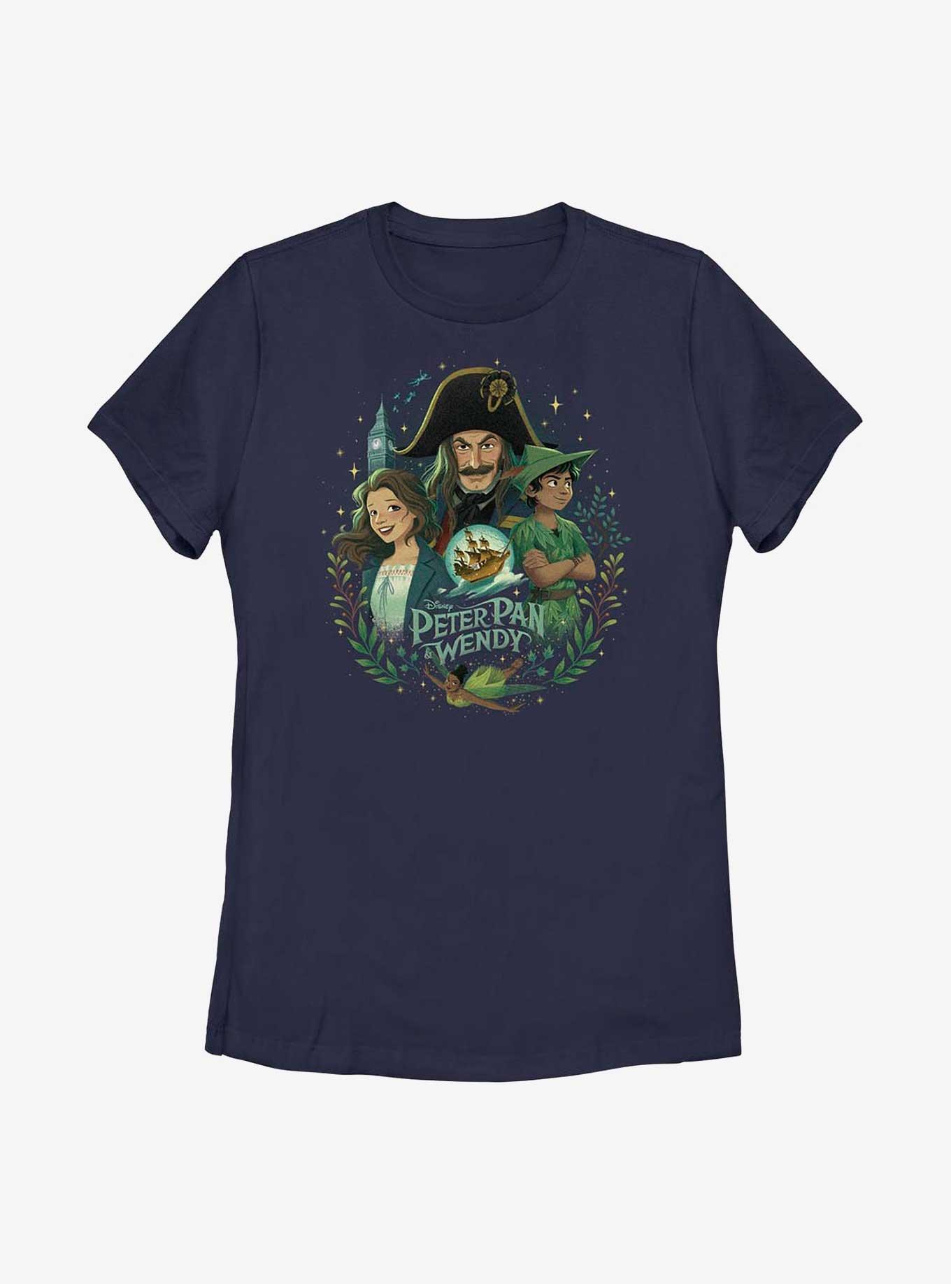 Disney Peter Pan & Wendy Group Womens T-Shirt, NAVY, hi-res