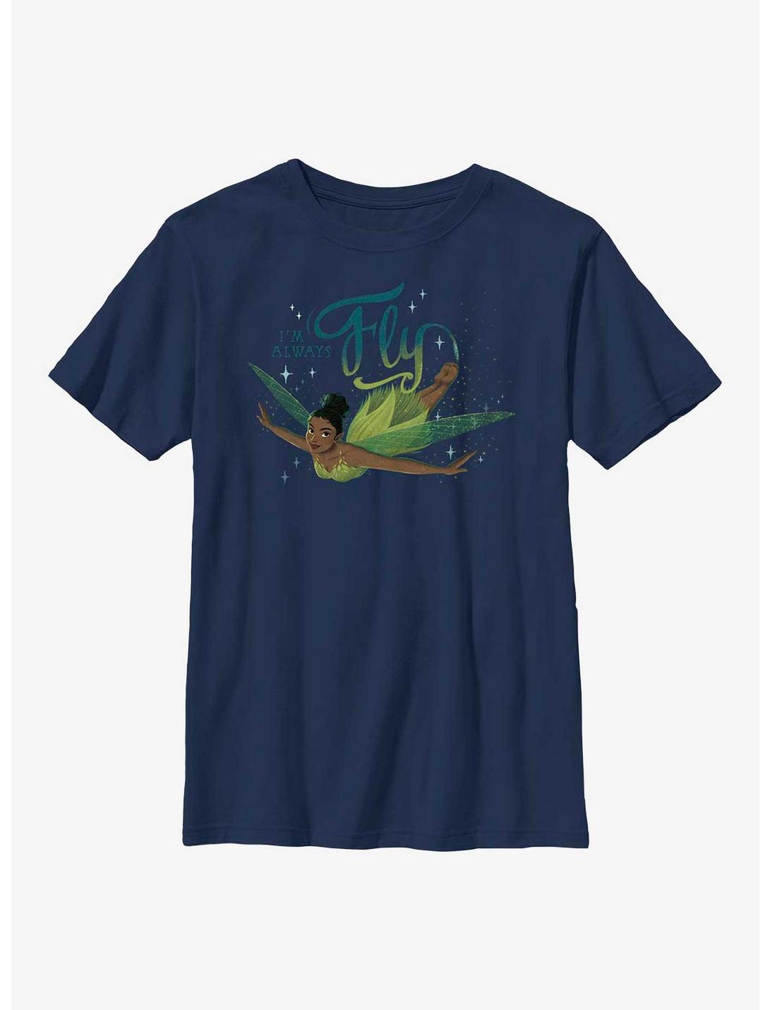 Disney Peter Pan & Wendy Tinker Bell Always Fly Youth T-Shirt, NAVY, hi-res