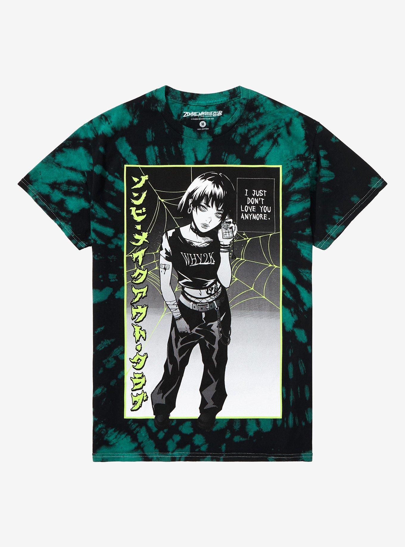 Zombie Makeout Club Don't Love You Green Tie-Dye T-Shirt, BLACK, hi-res