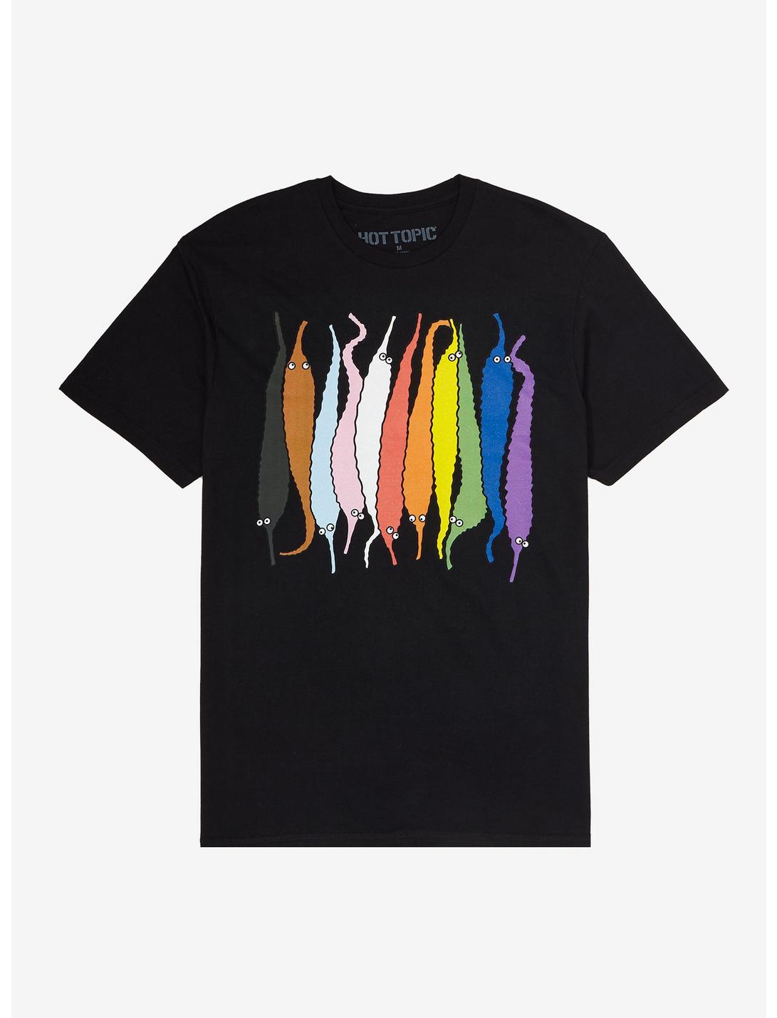 Rainbow Squiggle Worms T-Shirt, MULTI, hi-res