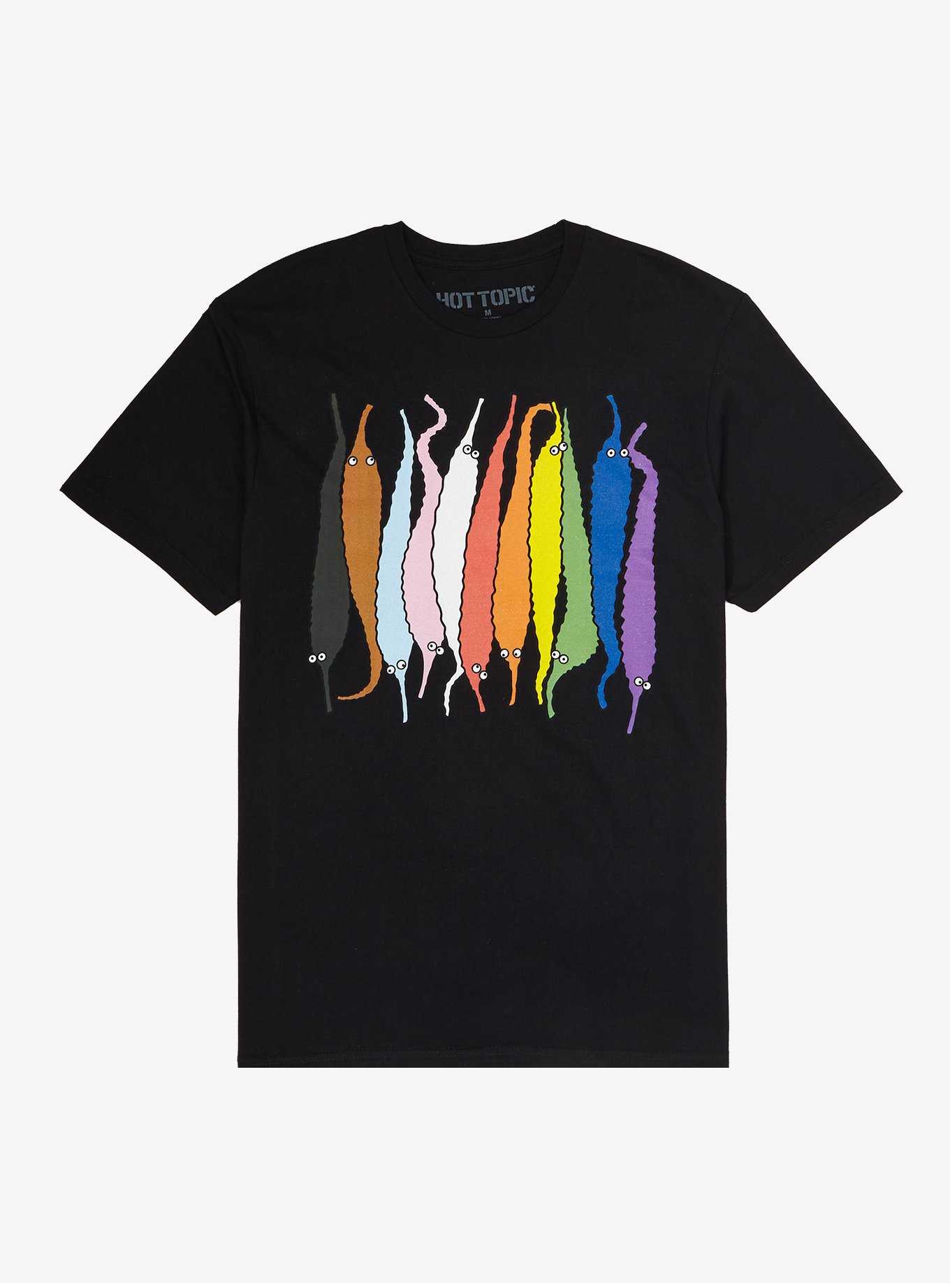 Rainbow Striped Ringer T-Shirt, Hot Topic