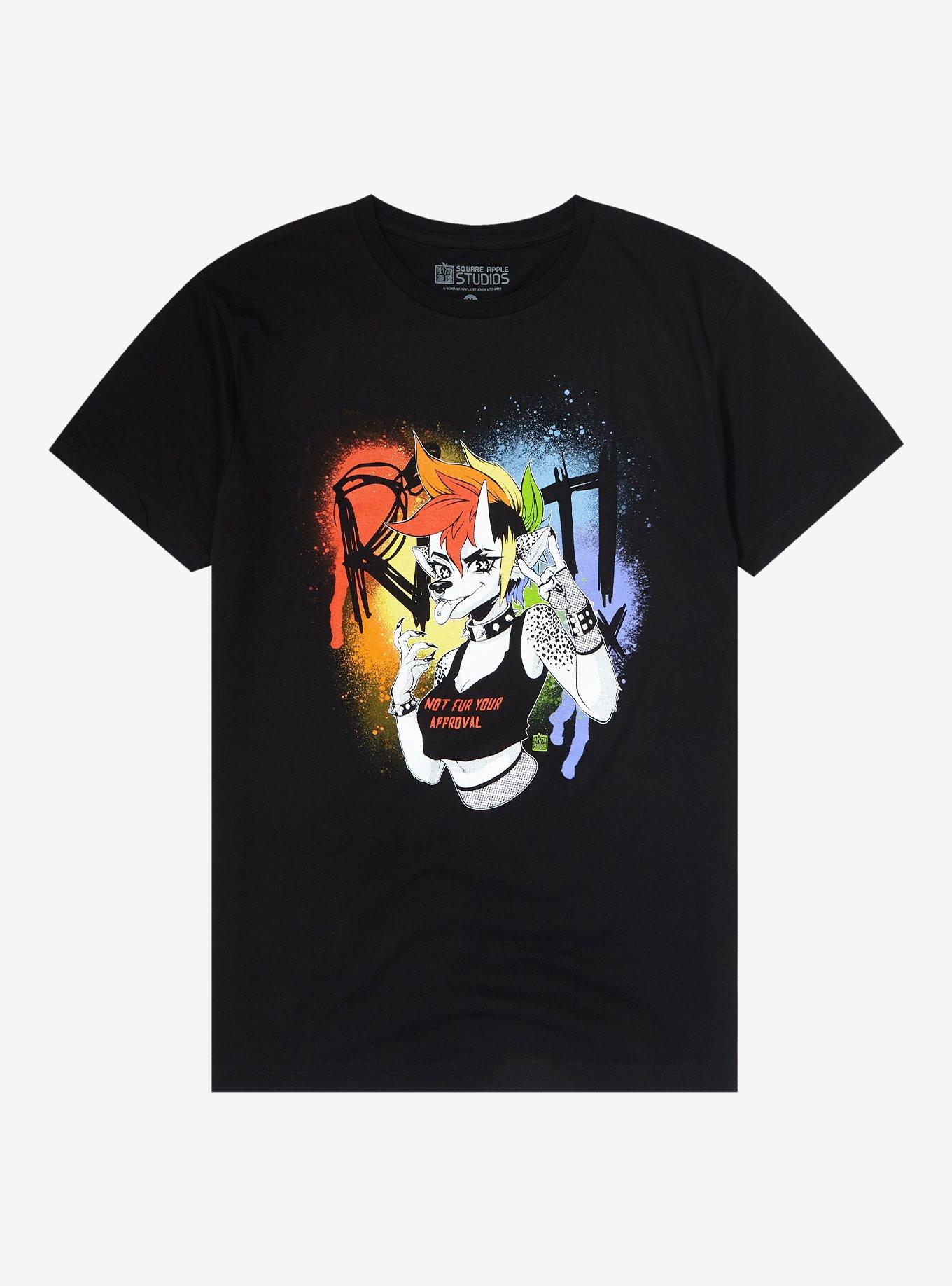 Rainbow Striped Ringer T-Shirt, Hot Topic