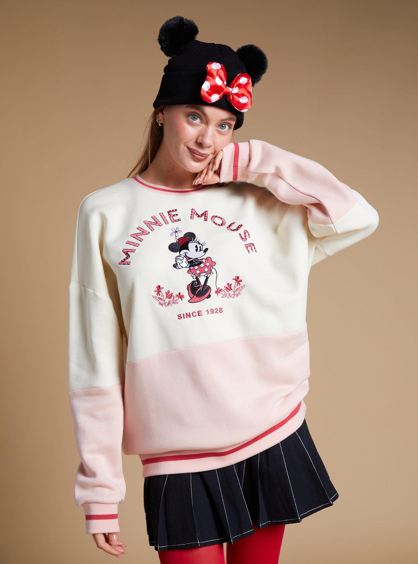 Disney Minnie Mouse Portrait Panel Crewneck - BoxLunch Exclusive, MULTI, hi-res