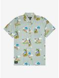 Sonic the Hedgehog Scenic Allover Print Woven Button-Up - BoxLunch Exclusive, LIGHT GREEN, hi-res