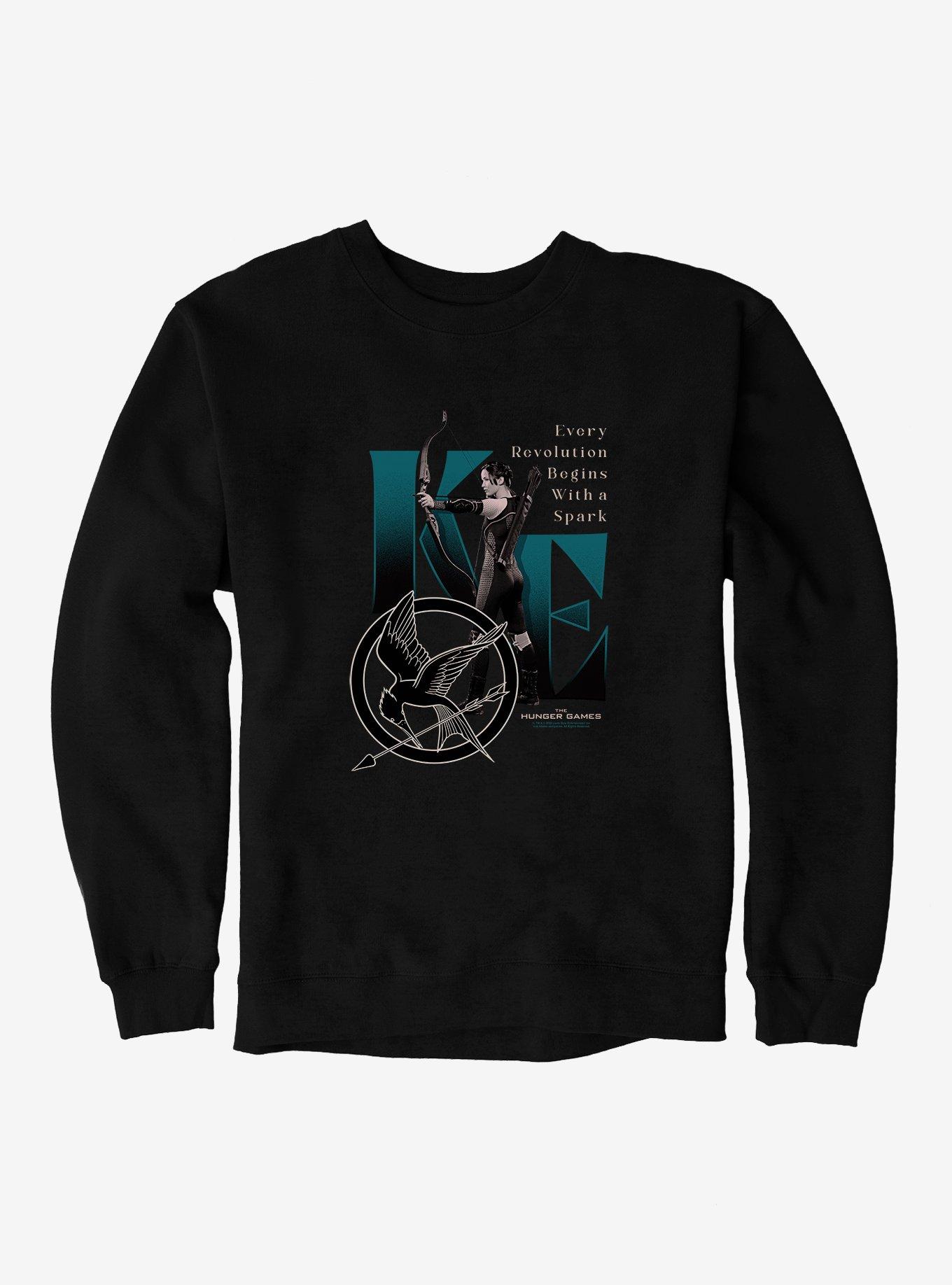 Hunger Games Katniss Everdeen Spark Revolution Sweatshirt, BLACK, hi-res