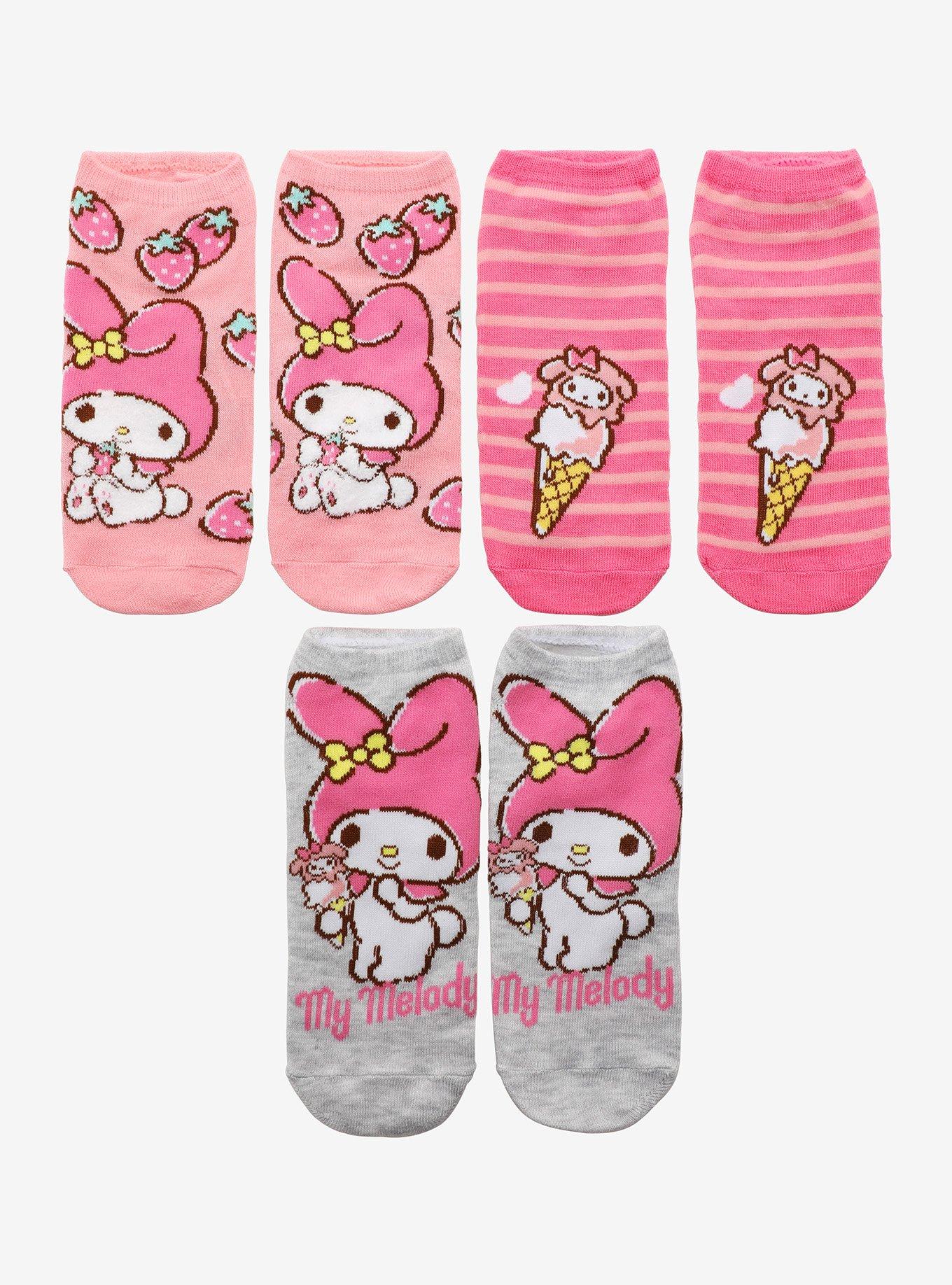 My Melody Sweets No-Show Socks 3 Pair, , hi-res