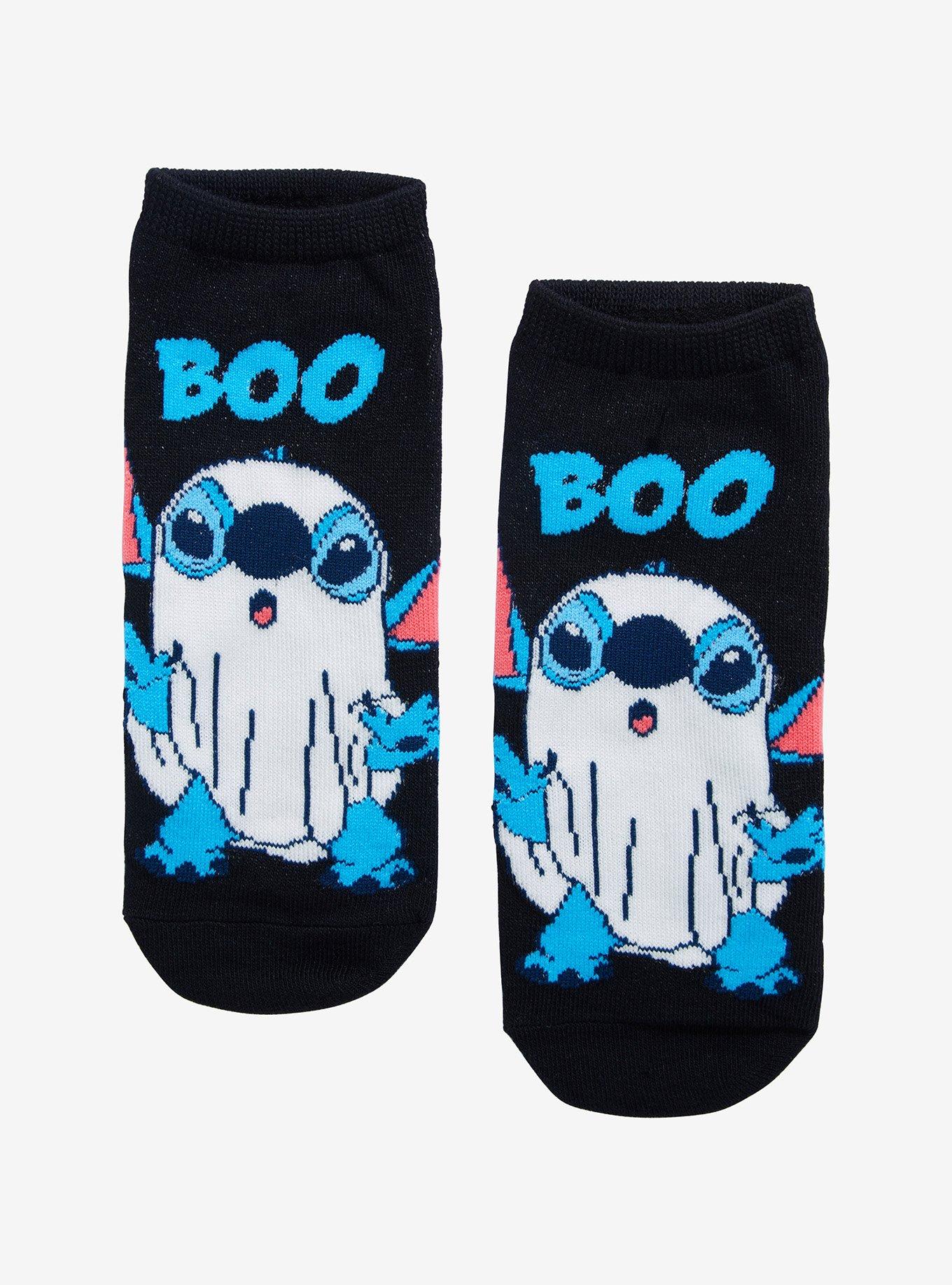 Disney Lilo & Stitch Glow-In-The-Dark Ghost No-Show Socks, , hi-res