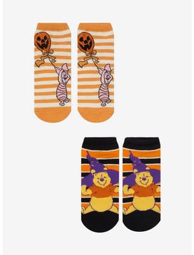 Disney Winnie The Pooh Striped Halloween No-Show Socks 2 Pair, , hi-res