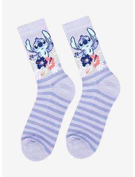 Disney Lilo & Stitch Floral Stripe Crew Socks, , hi-res