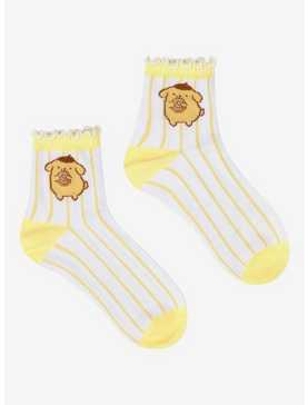 Pompompurin Sweets Stripe Ruffle Ankle Socks, , hi-res