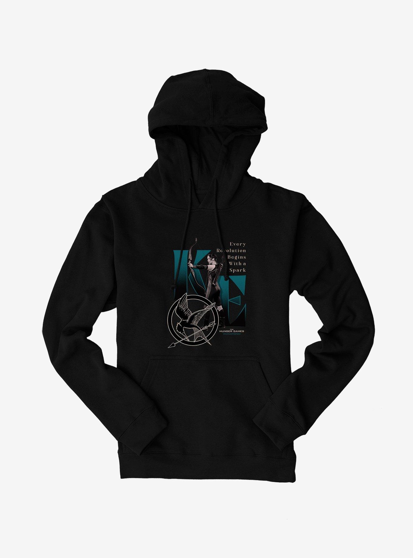 Hunger Games Katniss Everdeen Spark Revolution Hoodie, BLACK, hi-res