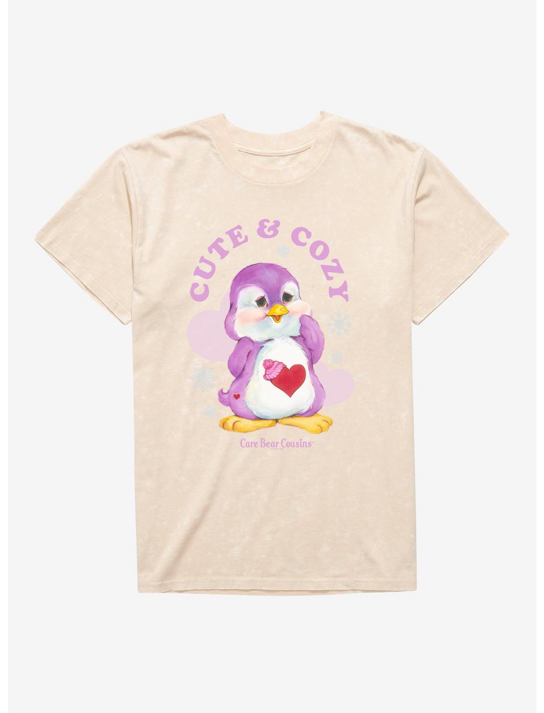 Care Bear Cousins Cozy Heart Penguin Cute & Cozy Mineral Wash T-Shirt, NATURAL MINERAL WASH, hi-res
