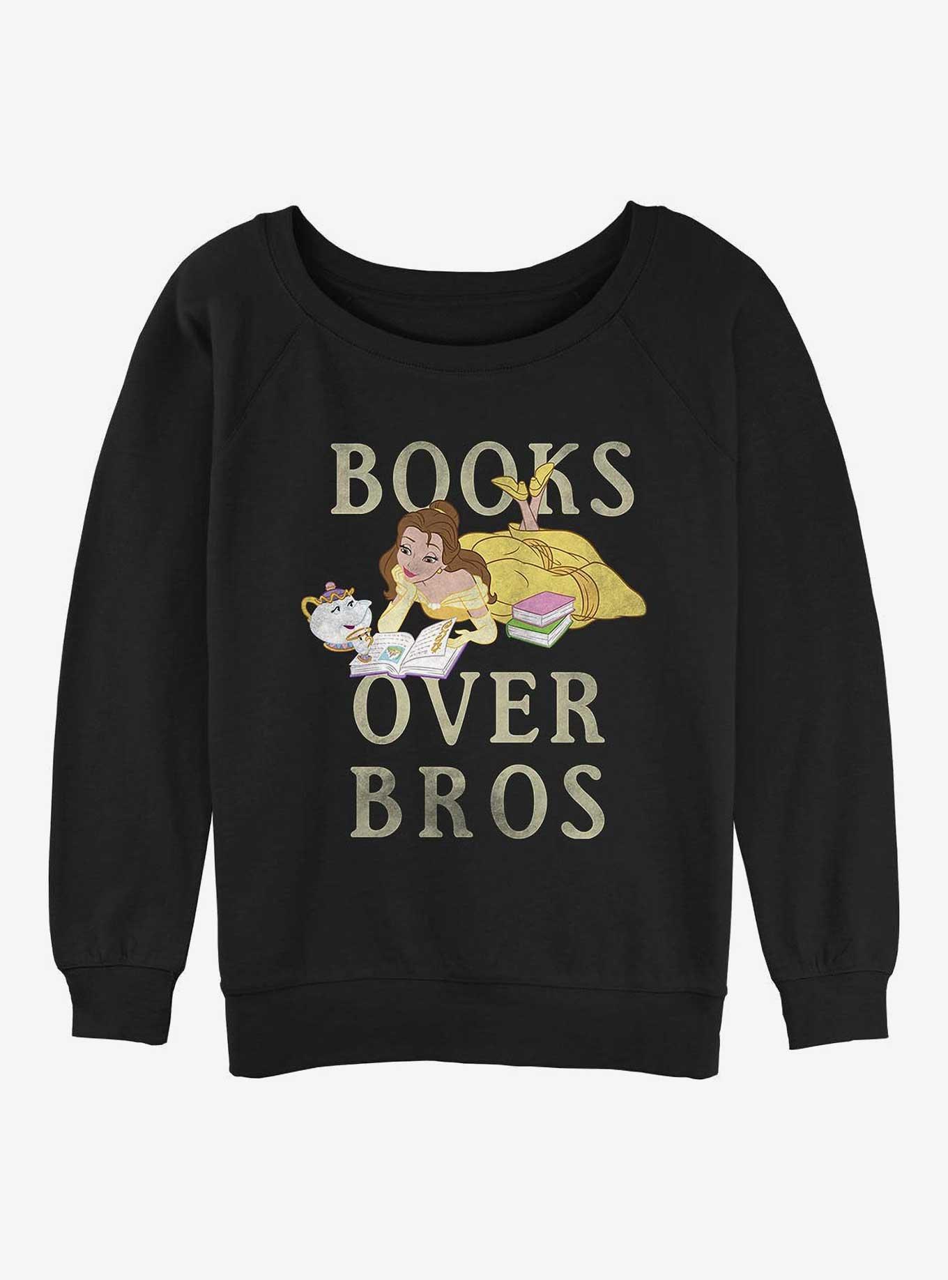 Disney Beauty And The Beast Books Before Bros Womens Slouchy Sweatshirt, , hi-res