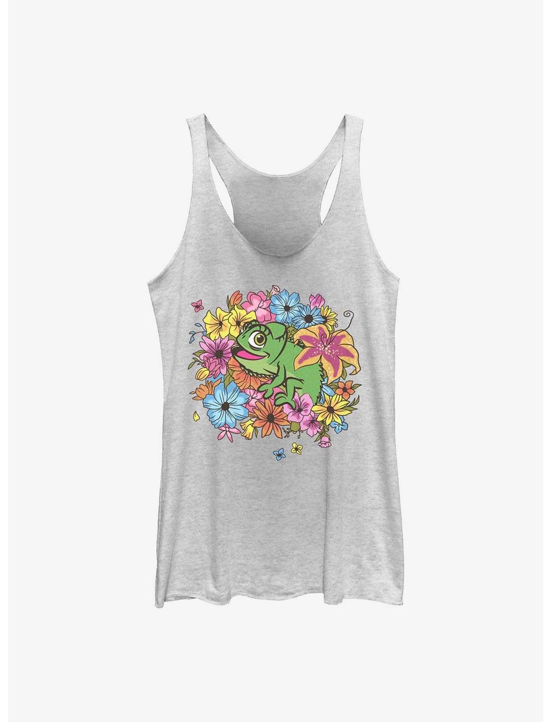 Disney Tangled Floral Pascal Womens Tank Top, WHITE HTR, hi-res