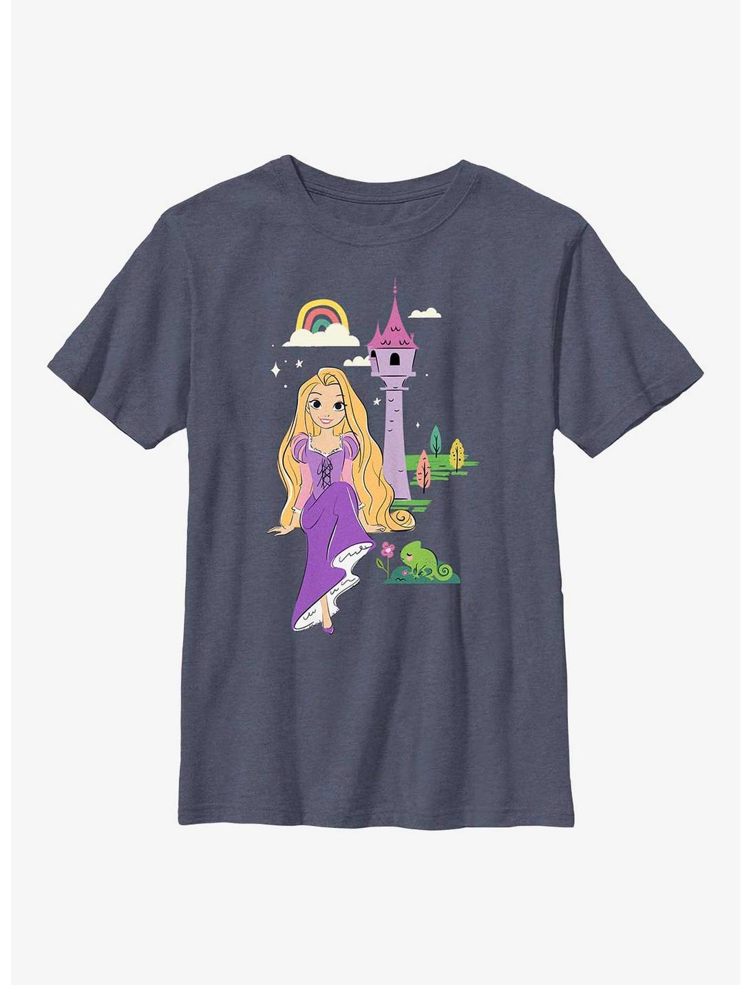 Disney Tangled Rapunzel Doodle Youth T-Shirt, NAVY HTR, hi-res