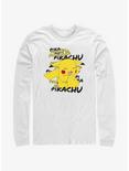 Pokemon Pikachu Laughing Long-Sleeve T-Shirt, WHITE, hi-res