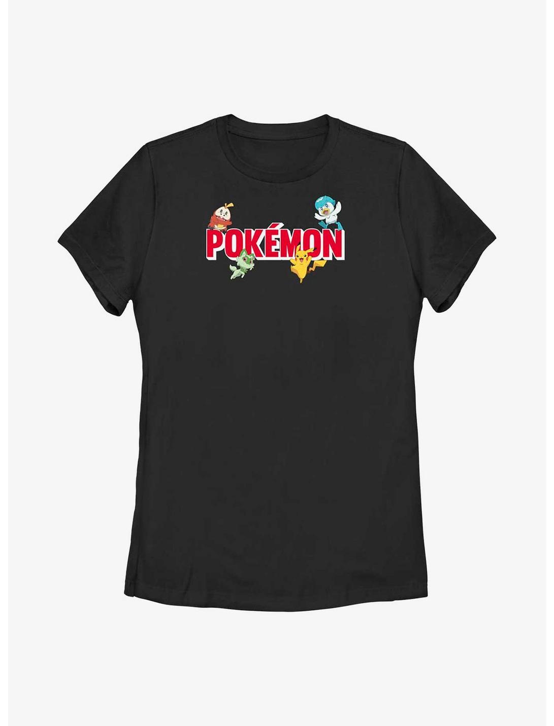 Pokemon Logo Womens T-Shirt, BLACK, hi-res