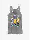 Pokemon Mewtwo, Pikachu, and Psyduck Skateboard Deck Art Womens Tank Top, GRAY HTR, hi-res
