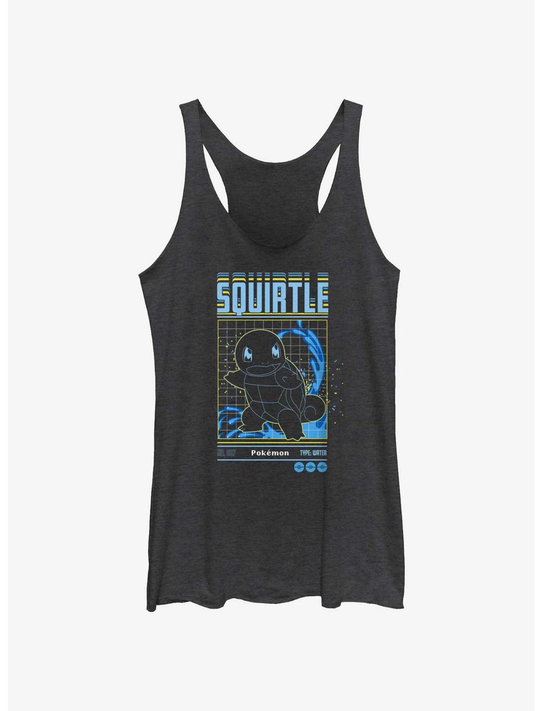 Pokemon Squirtle Grid Womens Tank Top, BLK HTR, hi-res