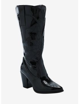 YRU Spiderweb Patent Cowboy Boots, , hi-res