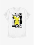 Pokemon Pikachu Poster Womens T-Shirt, WHITE, hi-res