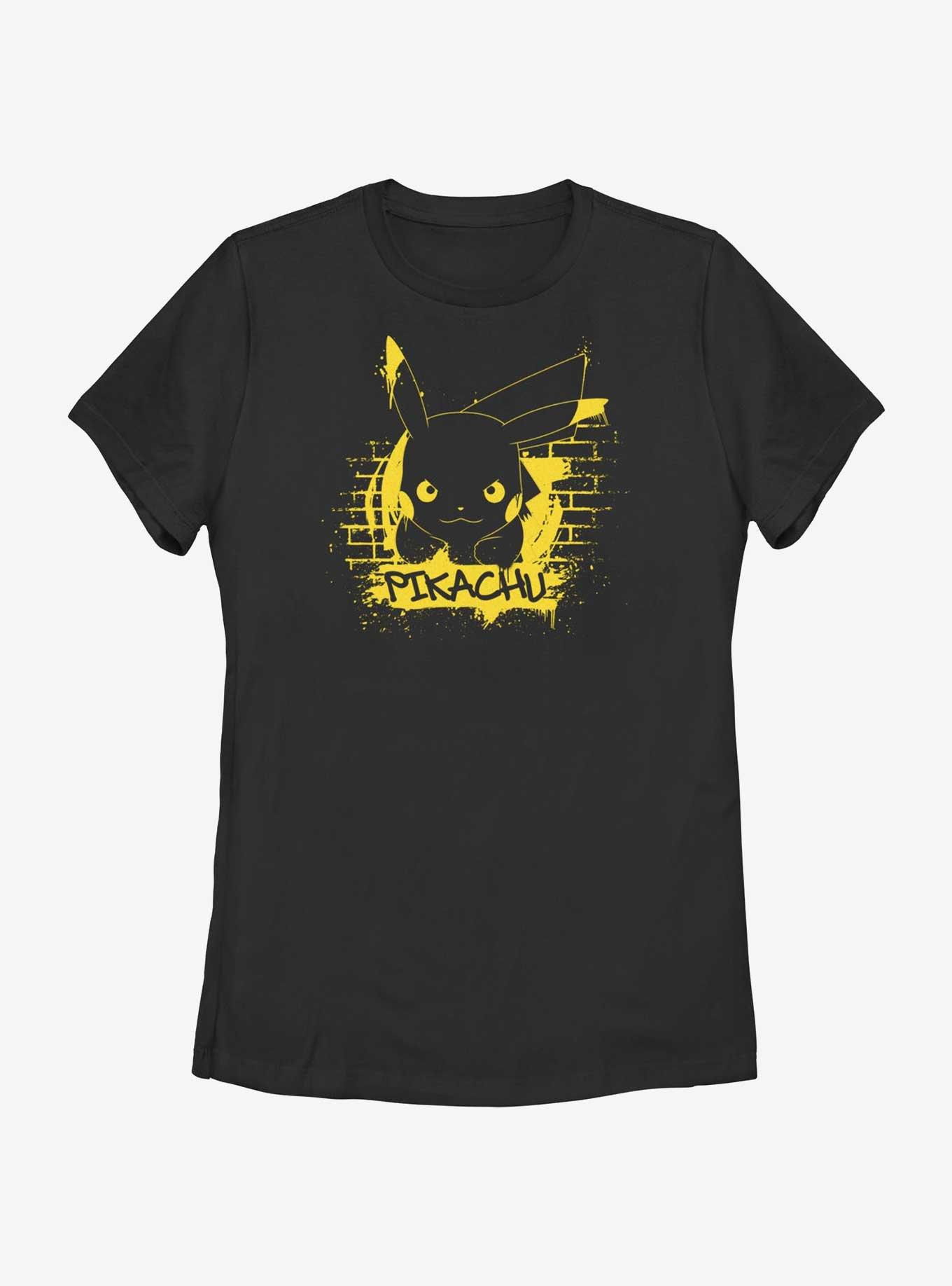 Pokemon Pikachu Graffiti Womens T-Shirt, BLACK, hi-res
