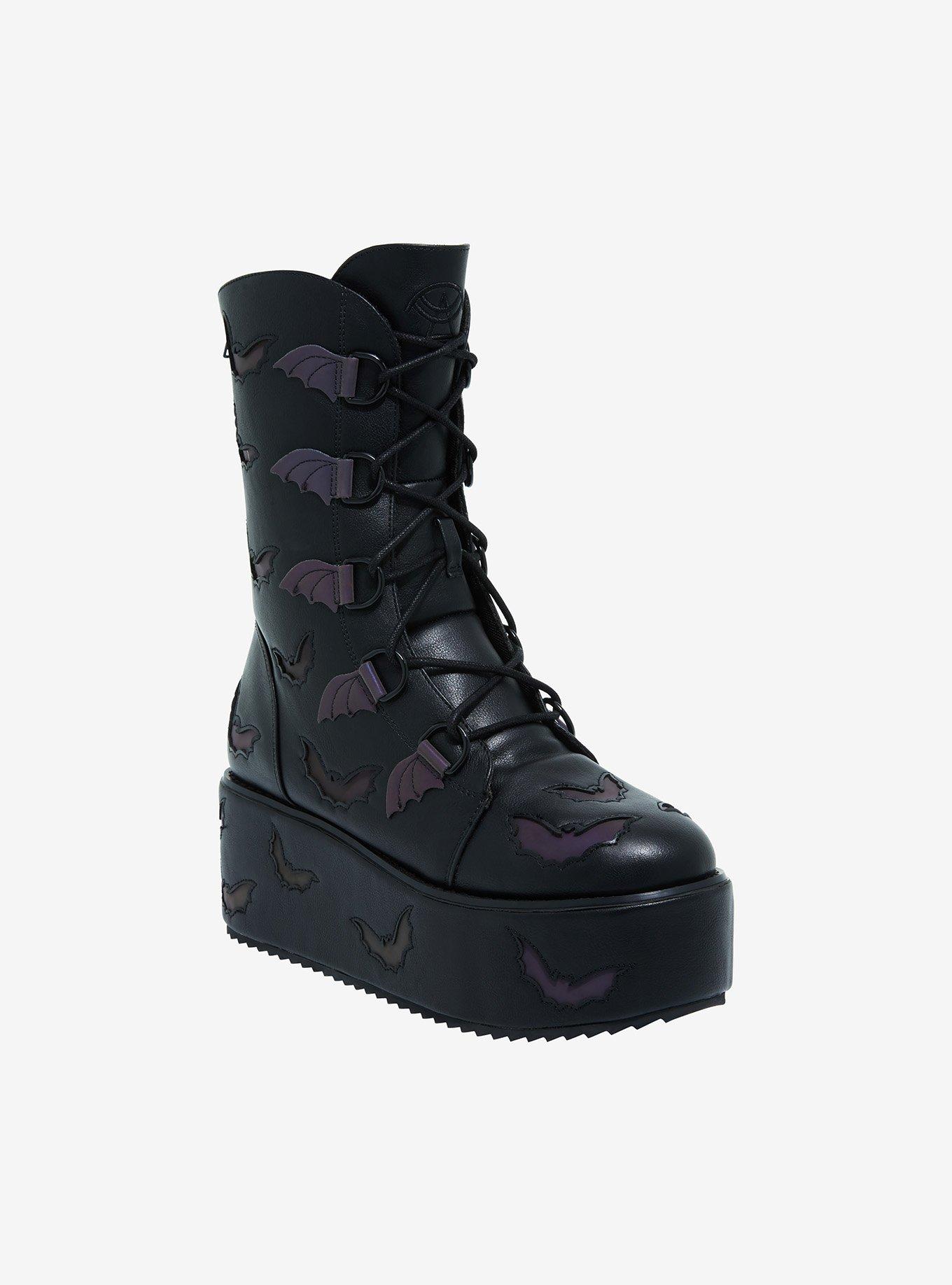 Strange Cvlt Reflective Bat Platform Boots, MULTI, hi-res