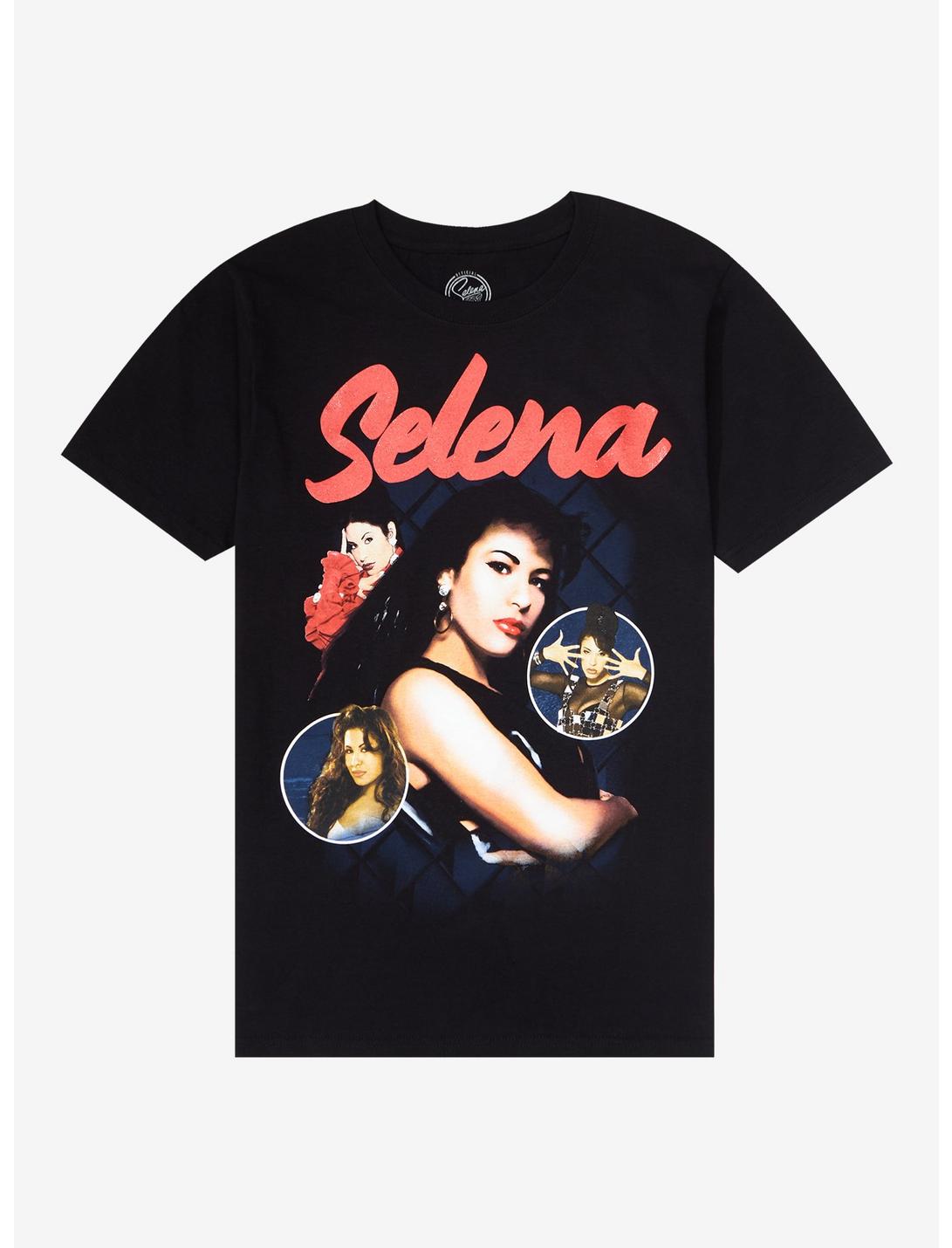 Selena Glitter Logo Boyfriend Fit Girls T-Shirt, BLACK, hi-res