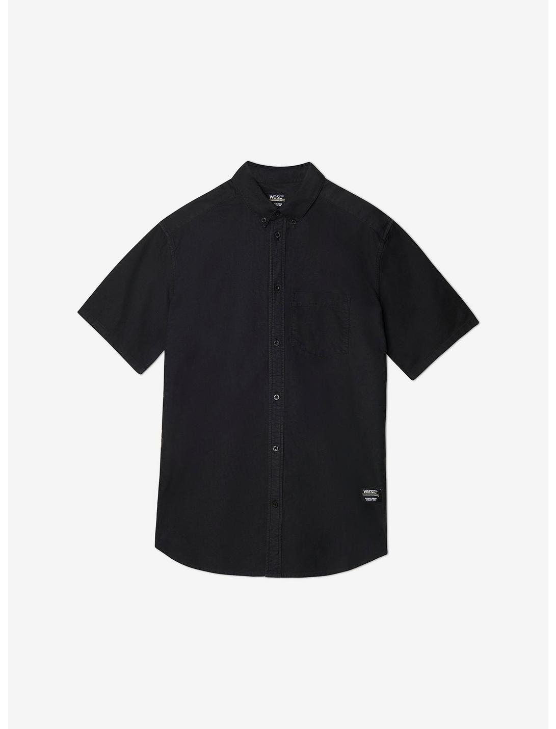 WeSC Oden Oxford Short Sleeve Button-Up Shirt Black, BLACK, hi-res