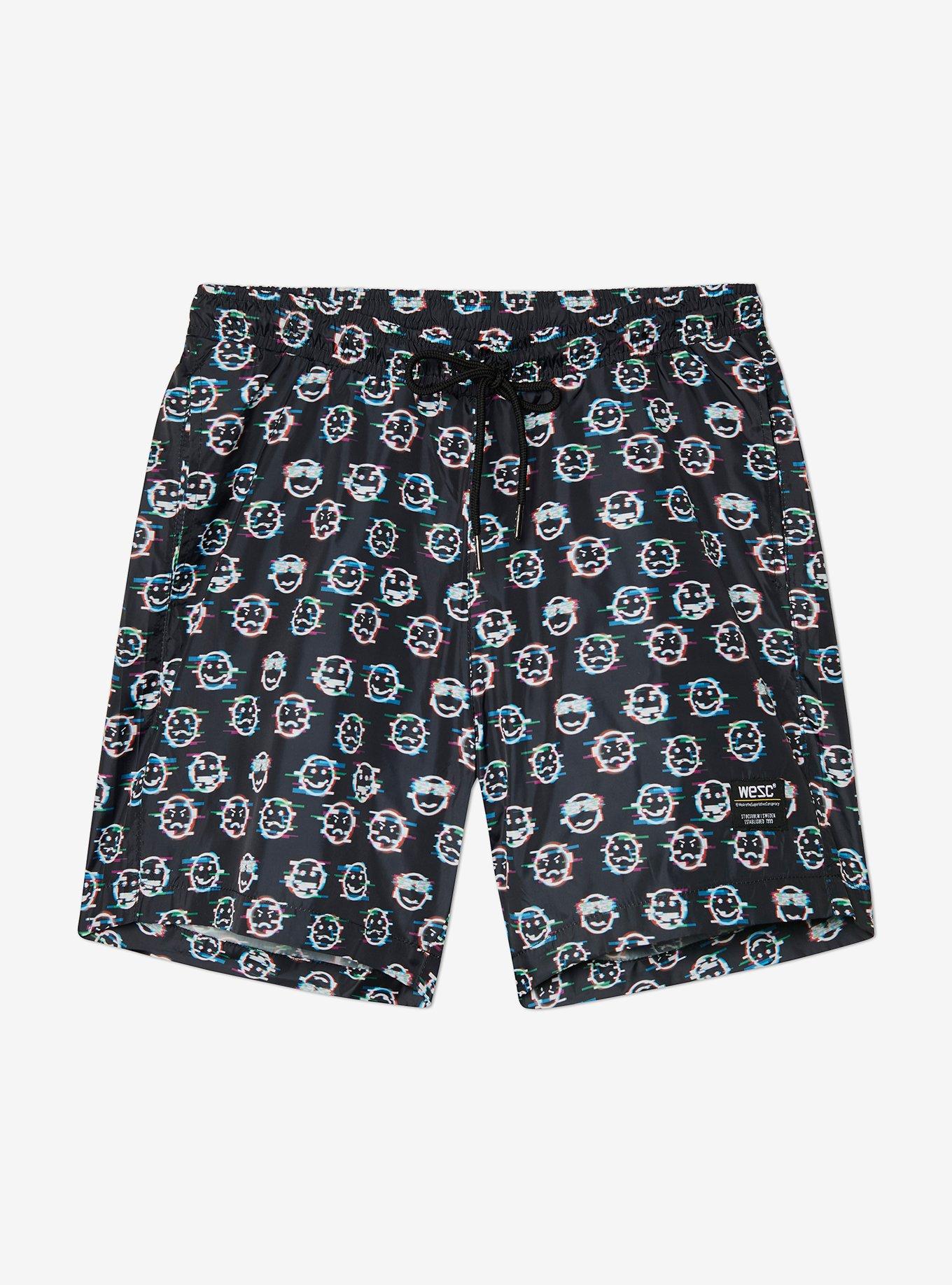 WeSC Zack Emoji Glitch All Over Print Swim Trunk, , hi-res