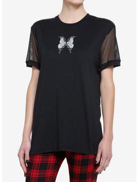 Social Collision Skeleton Butterfly Fishnet Girls T-Shirt, , hi-res