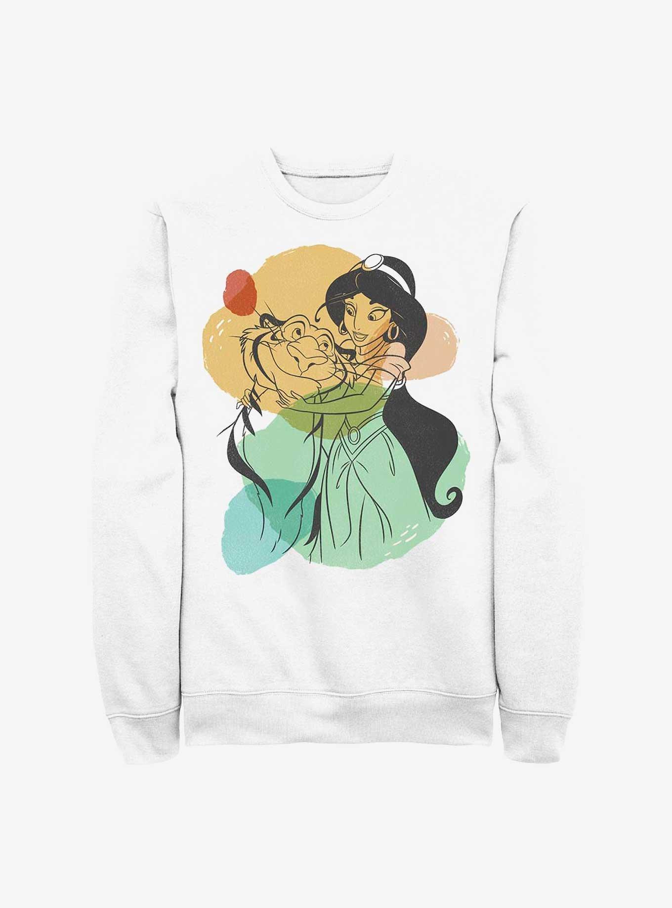 Disney Aladdin Jasmine And Rajah Sweatshirt, WHITE, hi-res