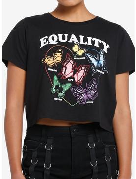 Social Collision Equality Butterflies Crop T-Shirt, , hi-res