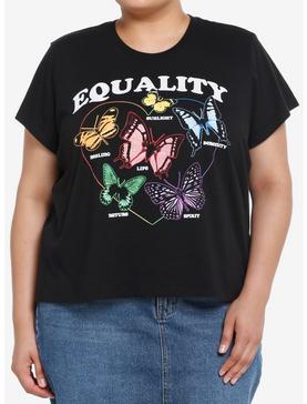 Social Collision Equality Butterflies Crop T-Shirt Plus Size, , hi-res
