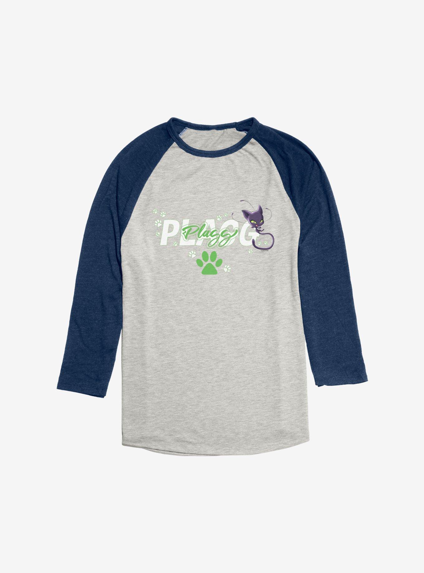 Miraculous: Tales Of Ladybug & Cat Noir Plagg Name Raglan T-Shirt, Oatmeal With Navy, hi-res