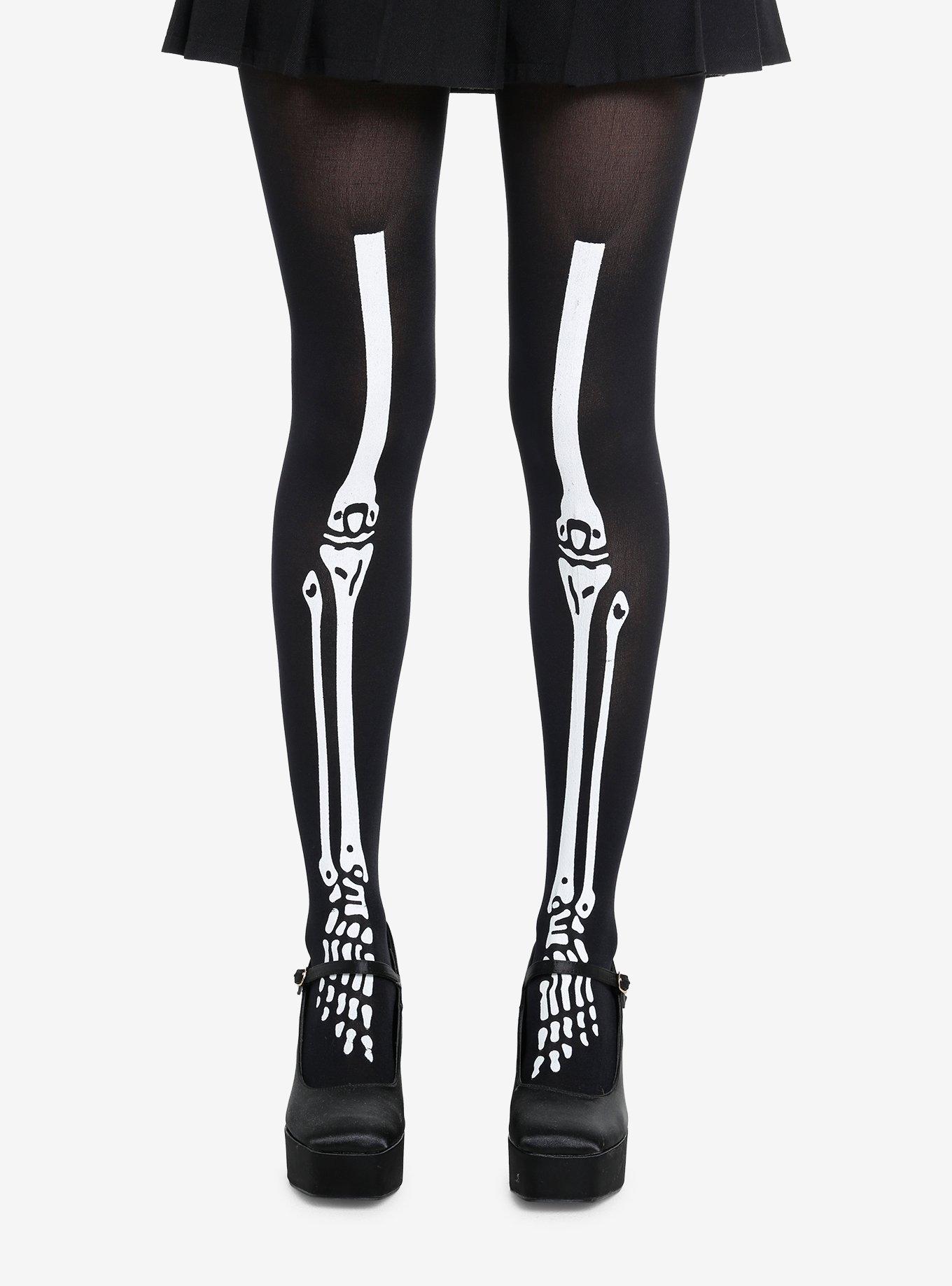 Skeleton Glow-In-The-Dark Tights, , hi-res
