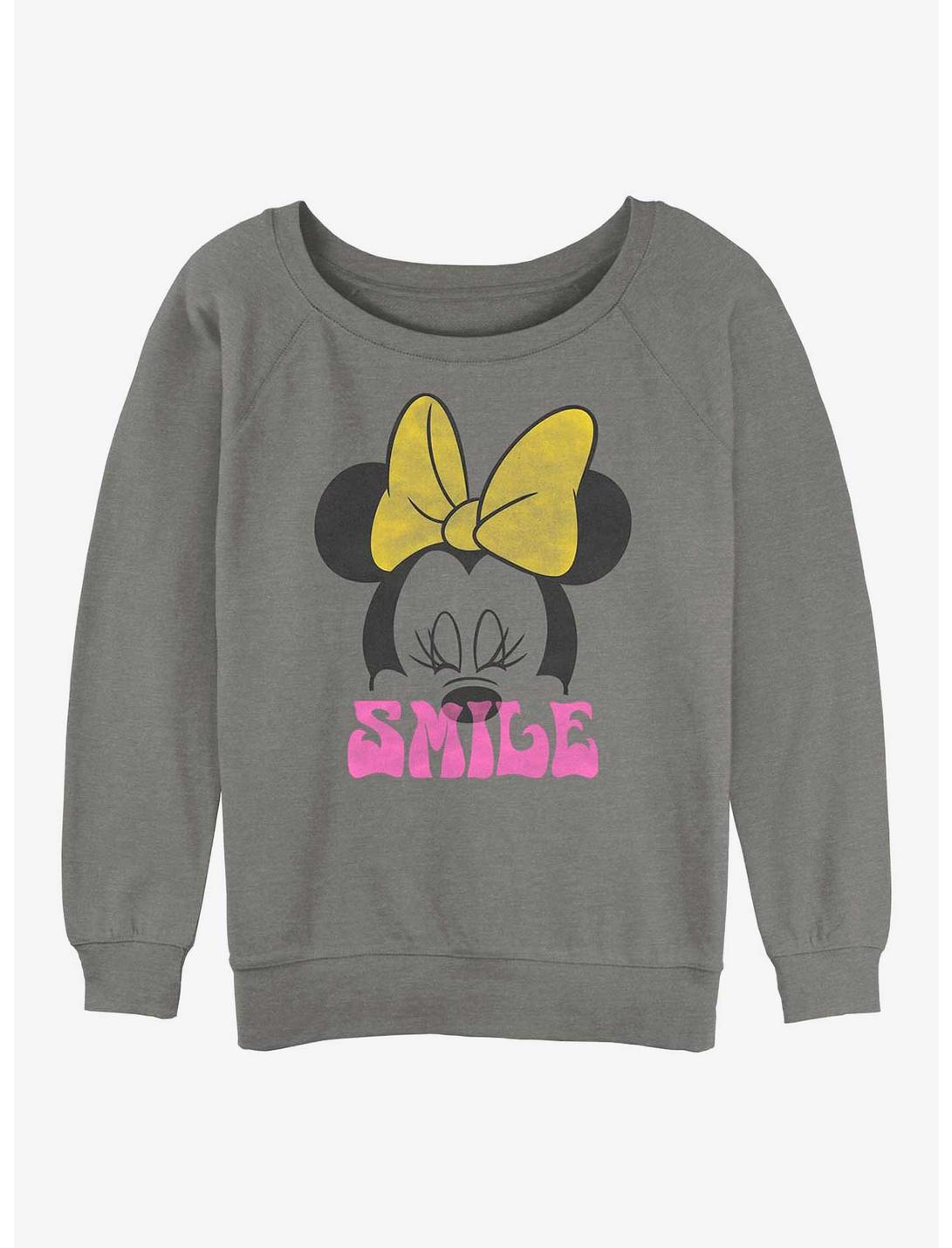 Disney Minnie Mouse Smile Minnie Girls Sweatshirt, GRAY HTR, hi-res