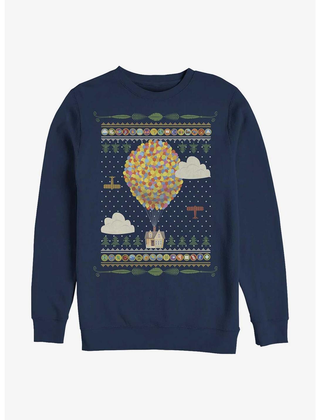 Disney Up Ugly Christmas Sweater Pattern Sweatshirt, NAVY, hi-res