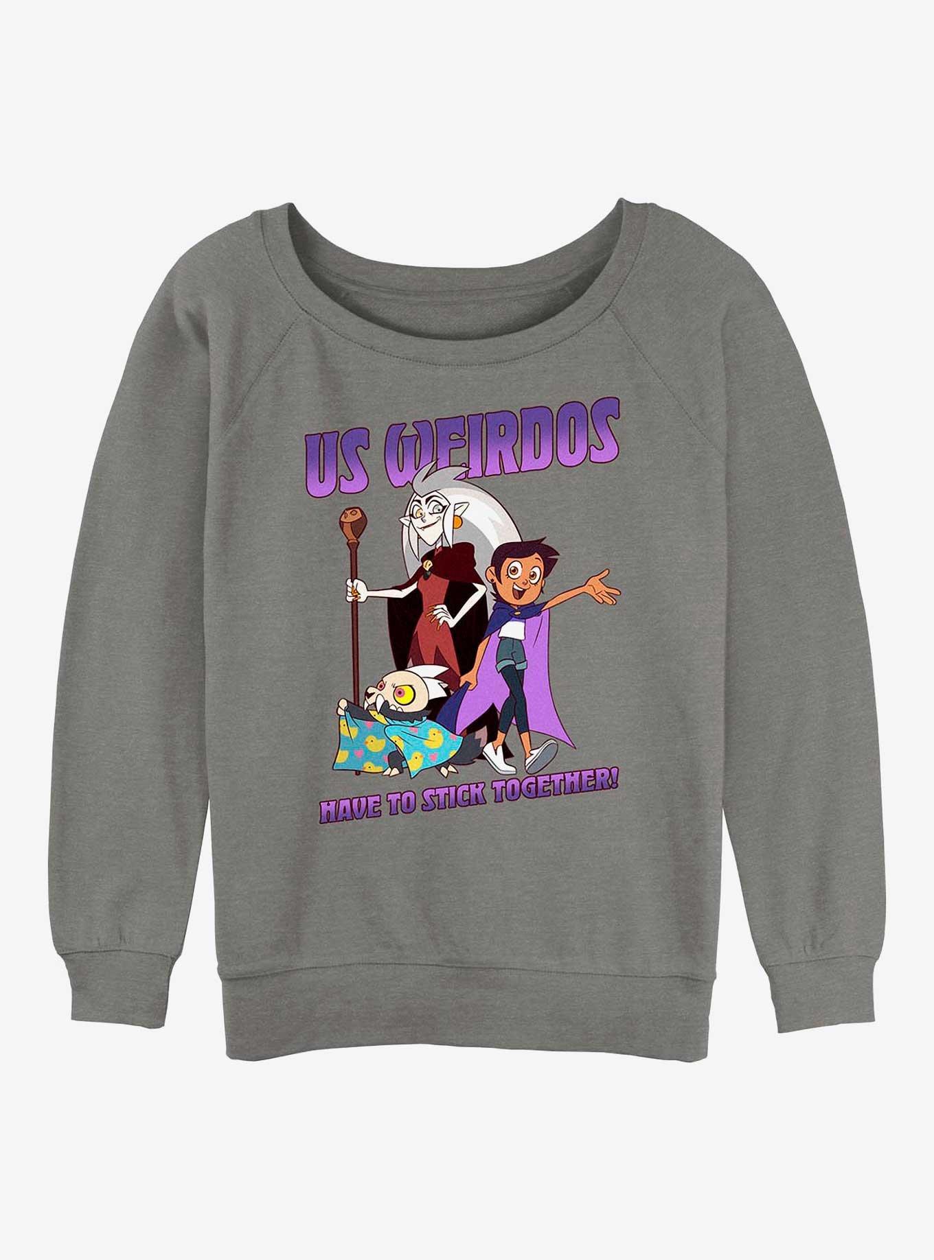 Disney The Owl House Us Weridos Stick Together Girls Sweatshirt, GRAY HTR, hi-res