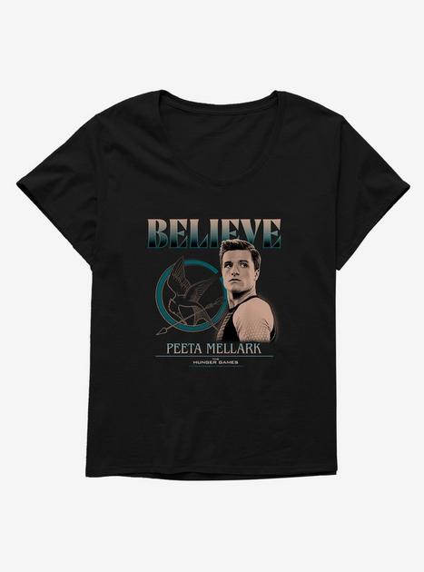 Hunger Games Peeta Mallark Believe Girls T-Shirt Plus Size - BLACK ...