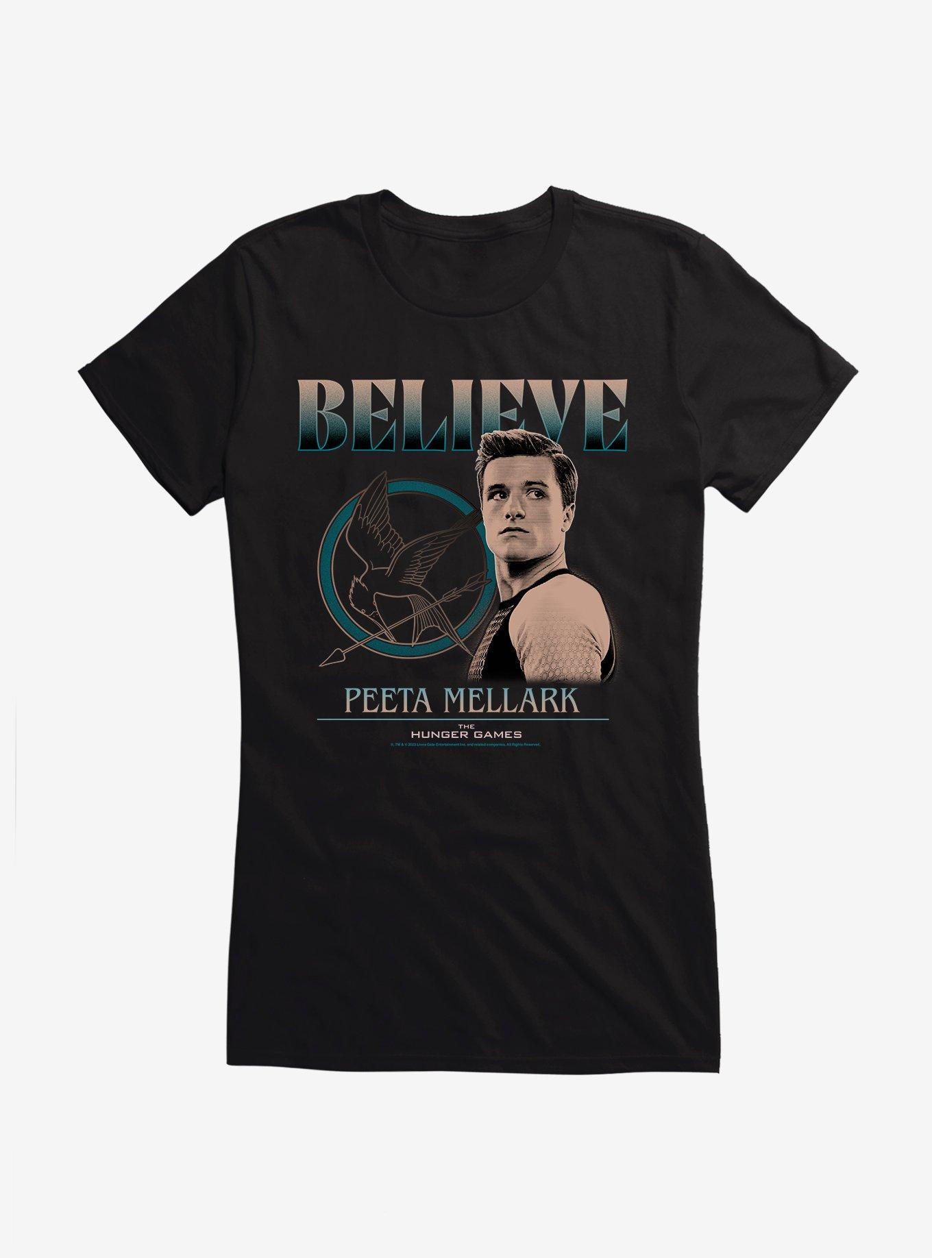 Hunger Games Peeta Mallark Believe Girls T-Shirt, BLACK, hi-res