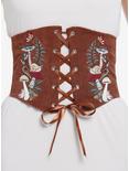 Brown Cottagecore Embroidered Corset, MULTI, hi-res
