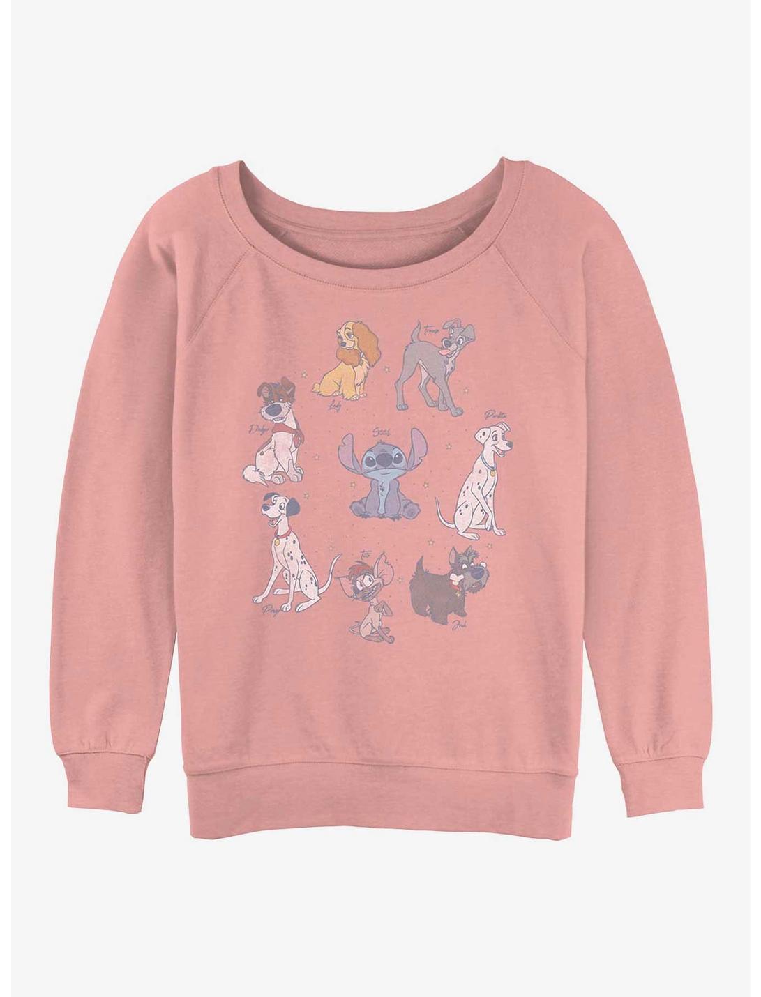 Disney Channel Disney Dogs Womens Slouchy Sweatshirt, DESERTPNK, hi-res