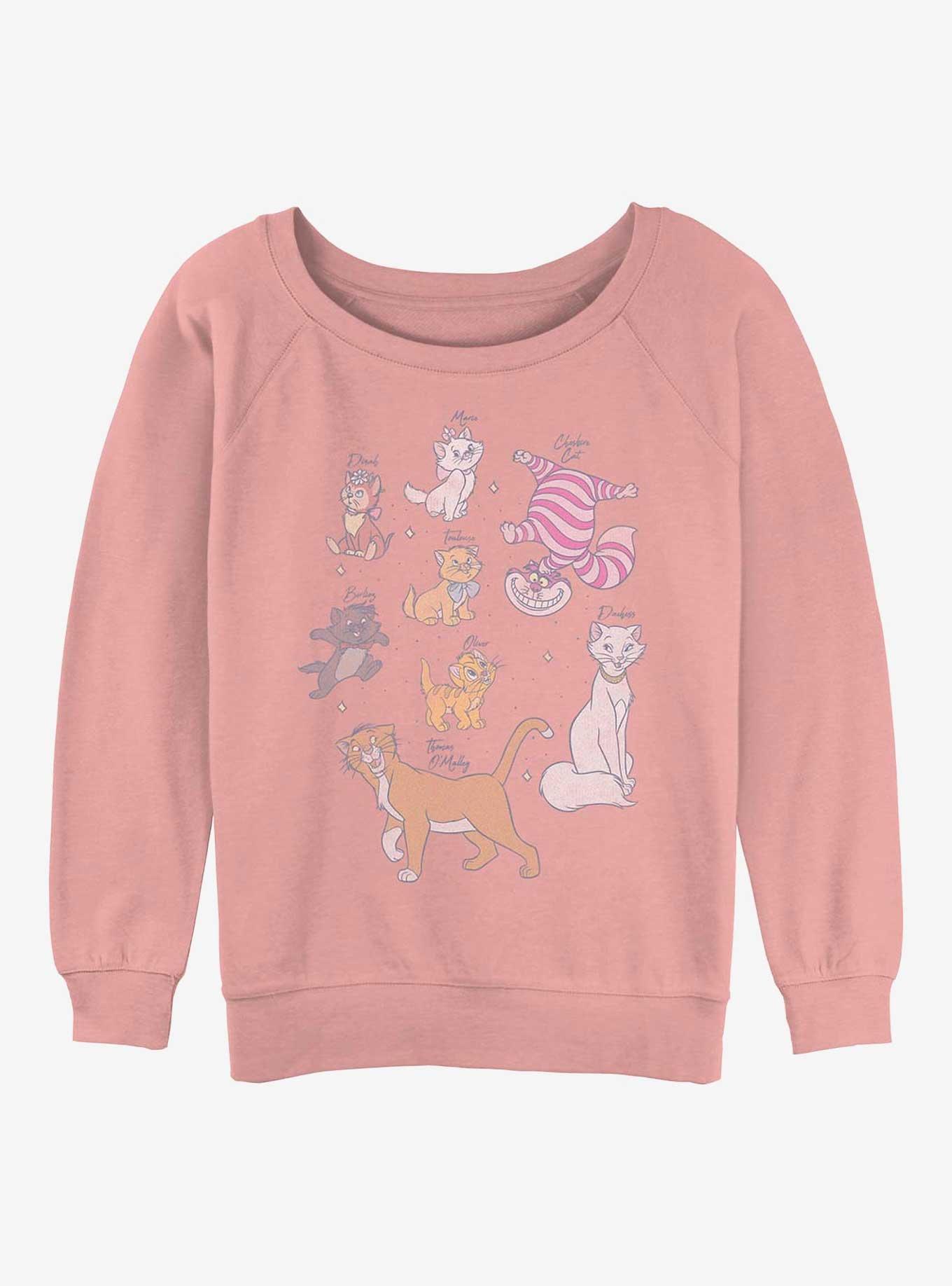 Disney Channel Disney Kitties Womens Slouchy Sweatshirt, DESERTPNK, hi-res