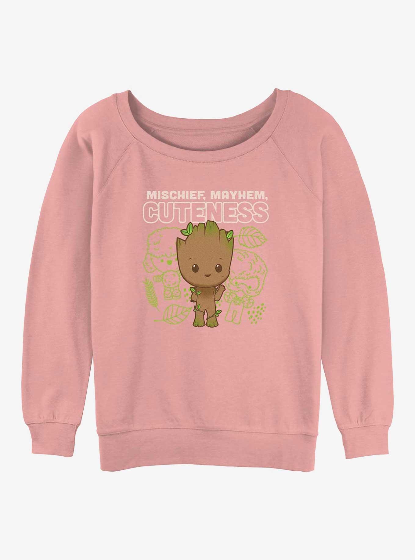 Marvel Guardians of the Galaxy Cute Groot Womens Slouchy Sweatshirt, , hi-res