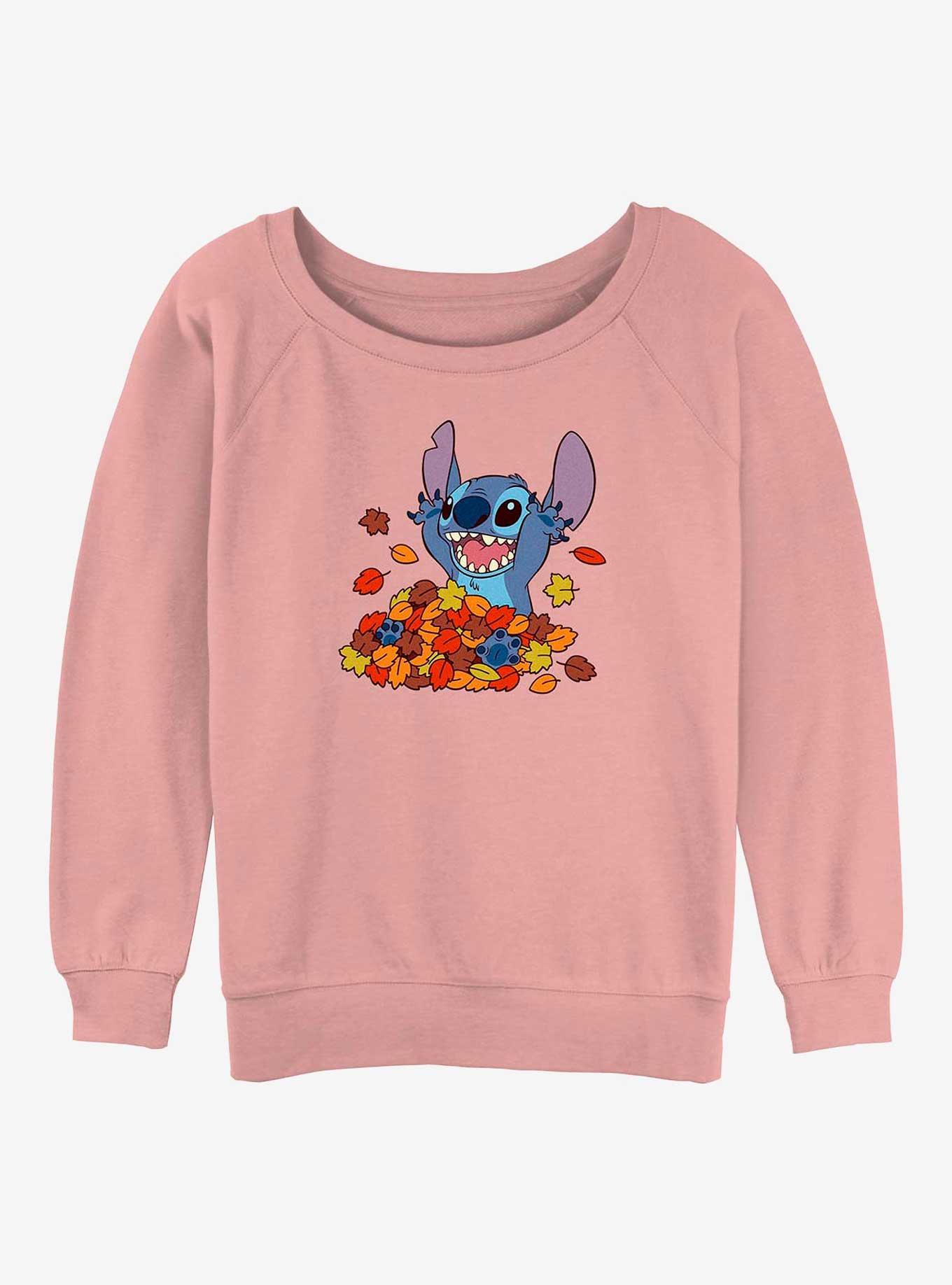 Disney Lilo & Stitch Leaf Pile Womens Slouchy Sweatshirt, , hi-res